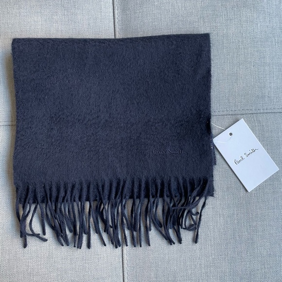 Paul Smith Brand New Softest Luxury Cashmere Dark Navy Scarf - Picture 4 of 6